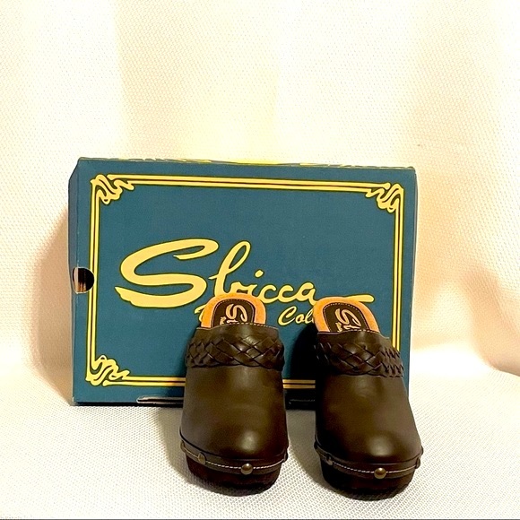 NIB Sbicca Vintage Collection 70’s Inspired Thalia Brown Leather Mules Size 9 - Picture 3 of 6
